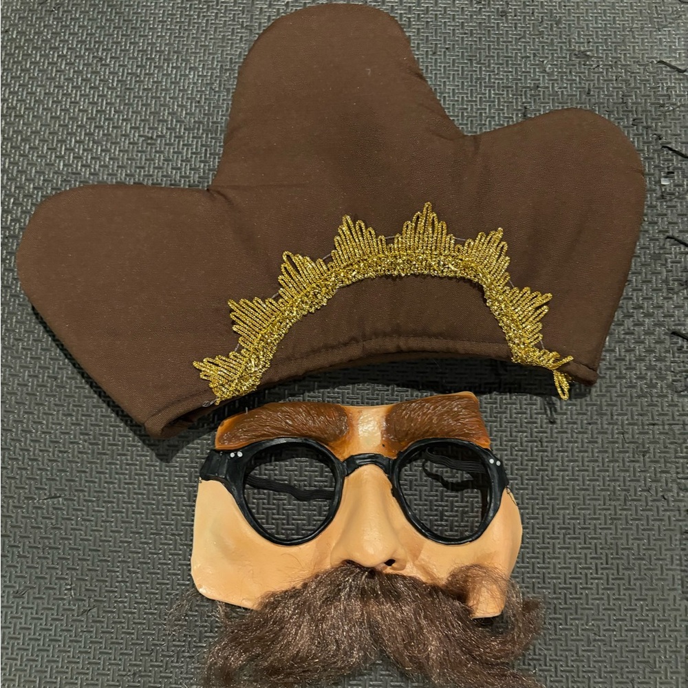 Beauty and the Beast Cogsworth Halloween Hat and Face Mask
